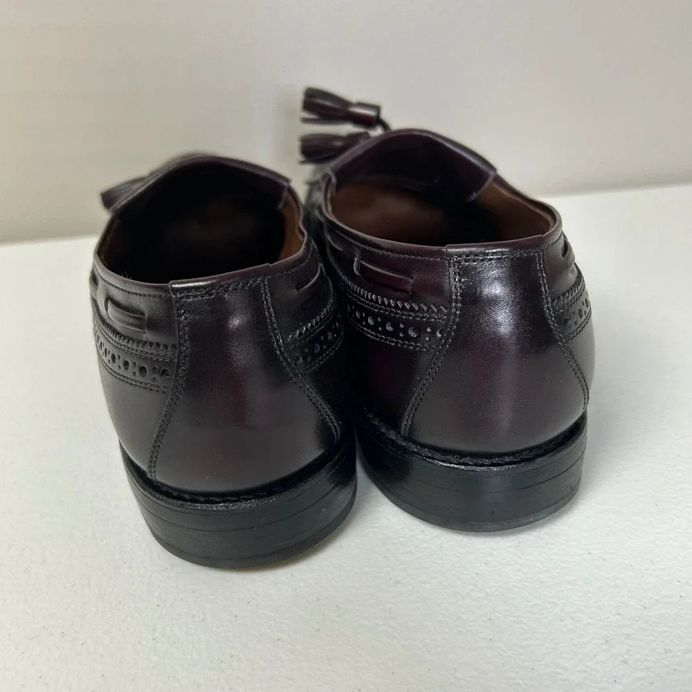 Allen Edmonds Arlington Loafers Mens 9 B Burgundy Wingtip Tassel‎ Kiltie 88411